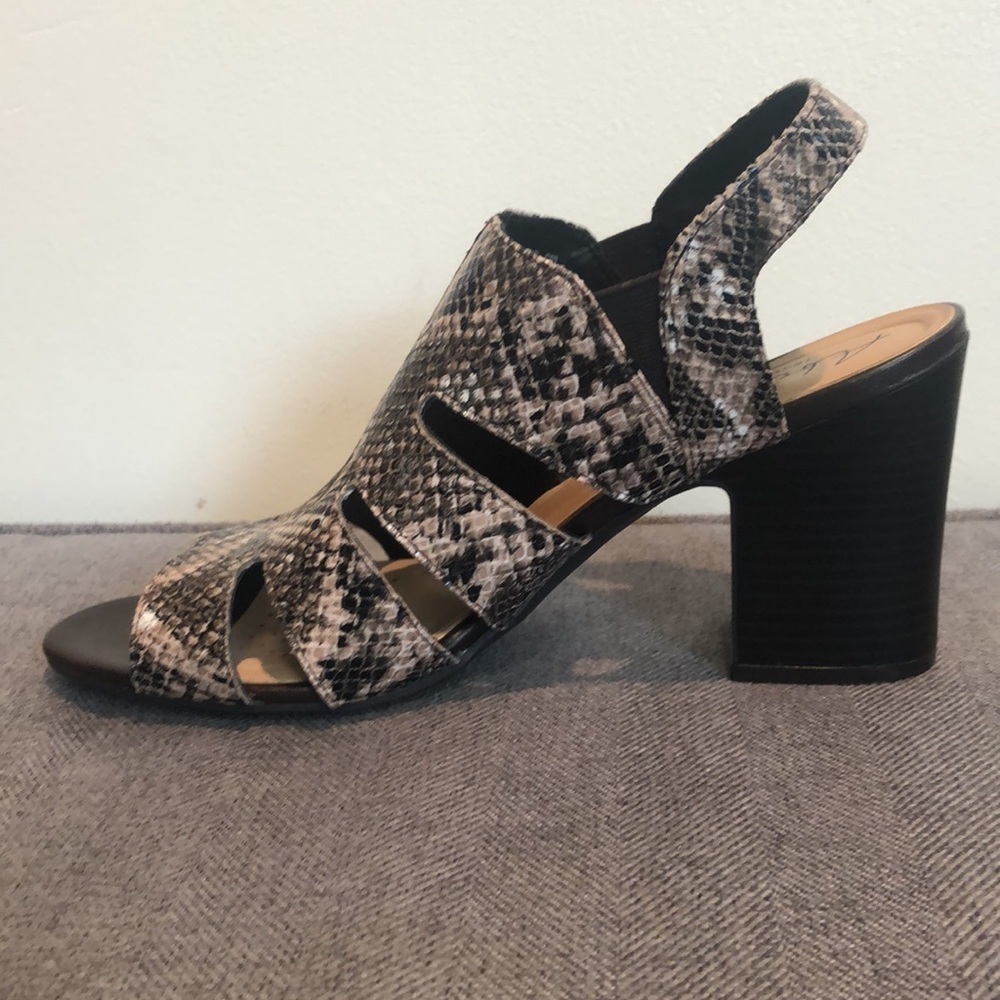 ABELLA Carmine Heel sandals women’s 9.5 snakeskin lizard print - Picture 5 of 9